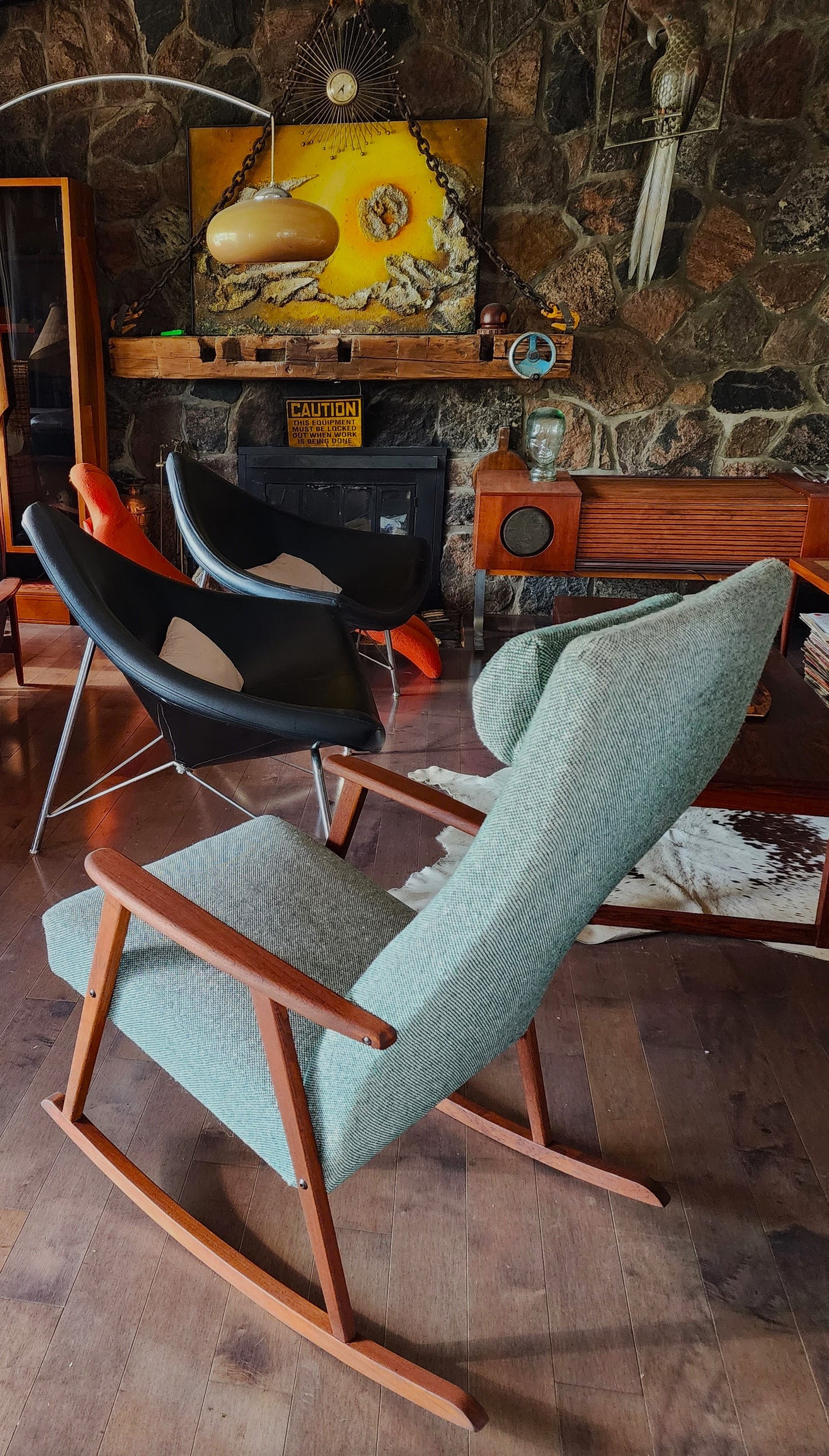 REFINISHED Swedish Mid-Century Modern Teak Rocking Chair by Johanson