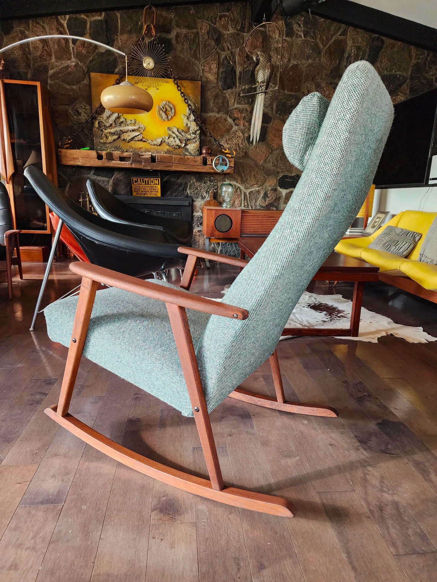REFINISHED Swedish Mid-Century Modern Teak Rocking Chair by Johanson
