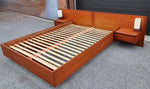 REFINISHED Swedish Mid Century Modern Teak Bed w Floating Nightstands Queen 6