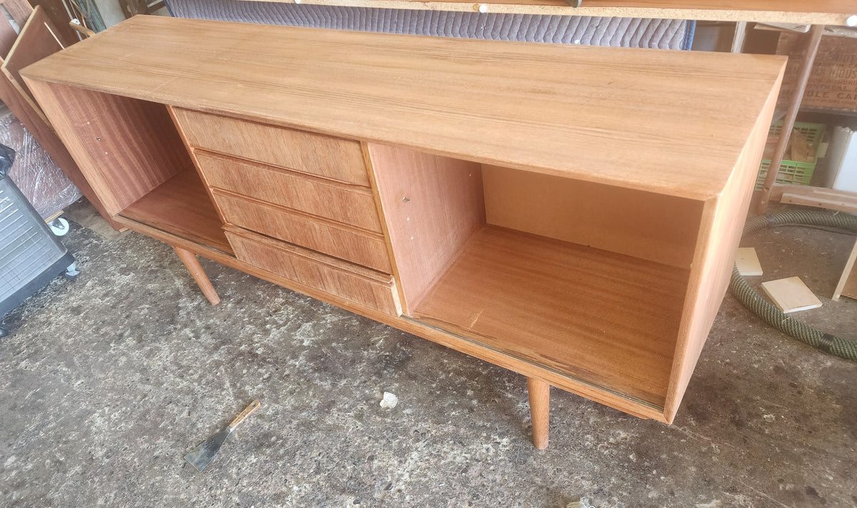 REFINISHED Swedish Mid Century Modern Teak Sideboard 68.5