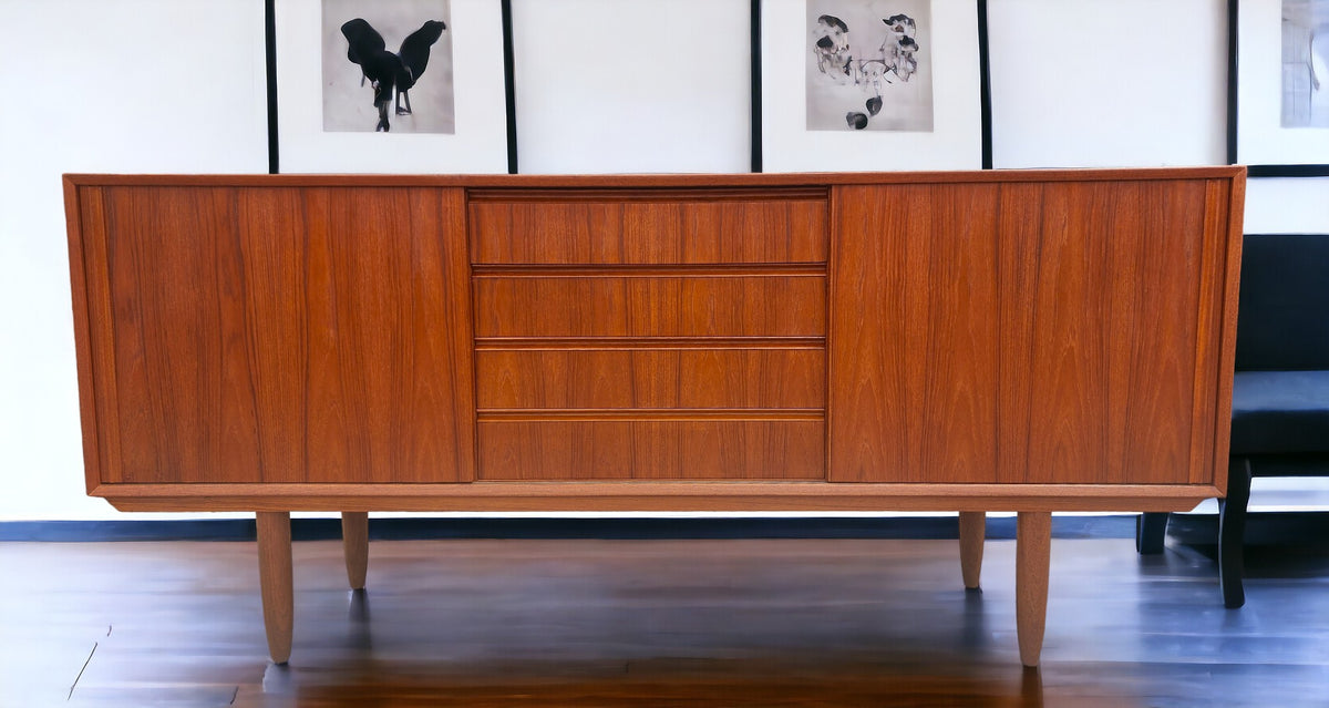 REFINISHED Swedish Mid Century Modern Teak Sideboard 68.5