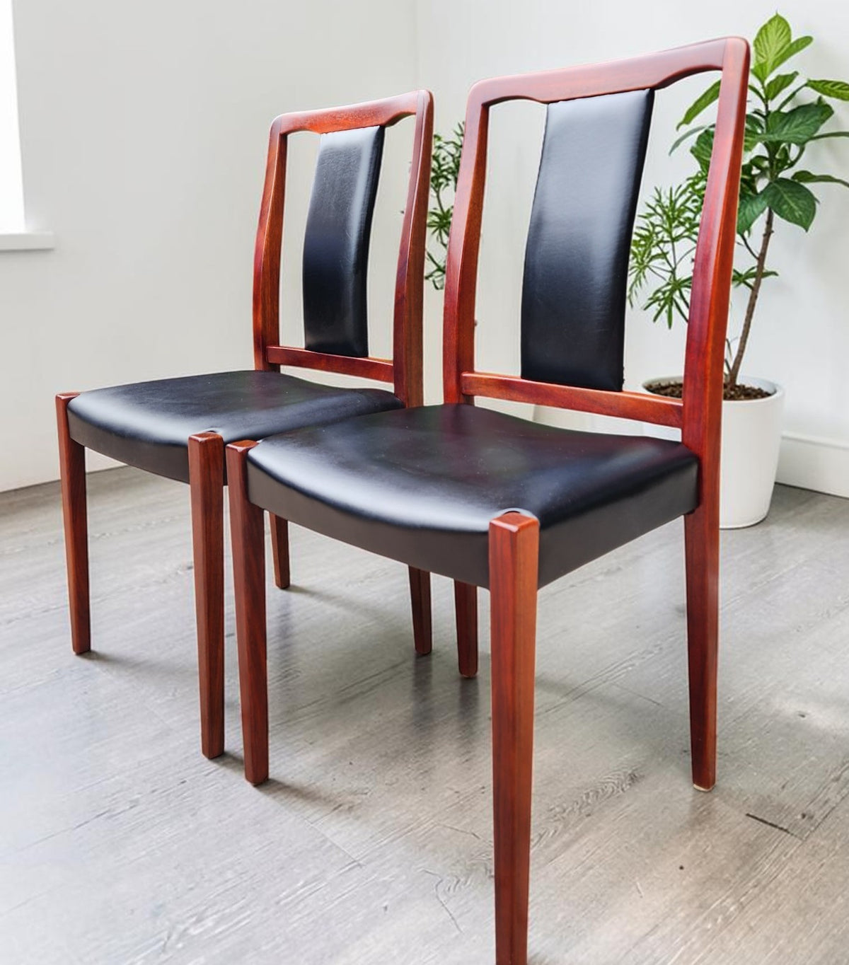 2 RESTORED Swedish MCM Rosewood Chairs by Nils Jonsson for Hugo Troeds