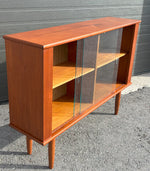 REFINISHED Mid Century Modern Teak Display or Bookcase 48