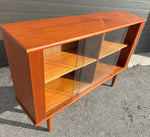 REFINISHED Mid Century Modern Teak Display or Bookcase 48
