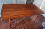 REFINISHED Mid Century Modern Walnut Extendable Dining Table 62.5