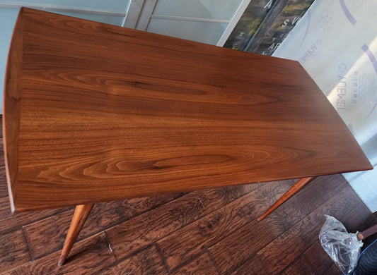 REFINISHED Mid Century Modern Walnut Extendable Dining Table 62.5"- 86.5"