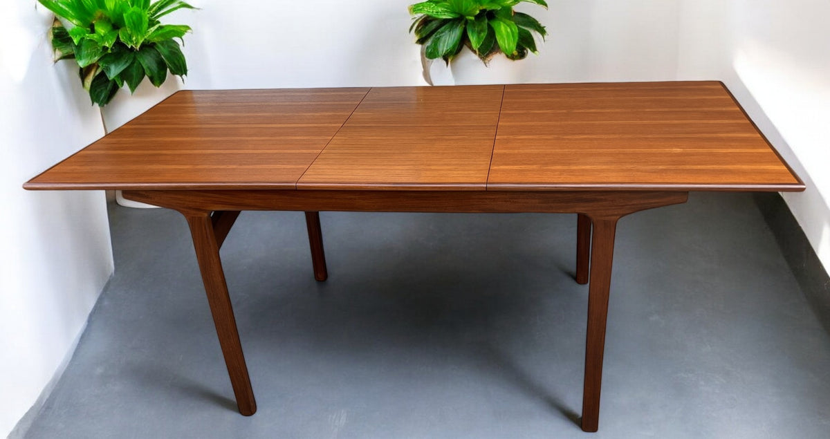 REFINISHED Mid Century Modern Teak & Afromosia Extension Table by McIntosh, UK 56