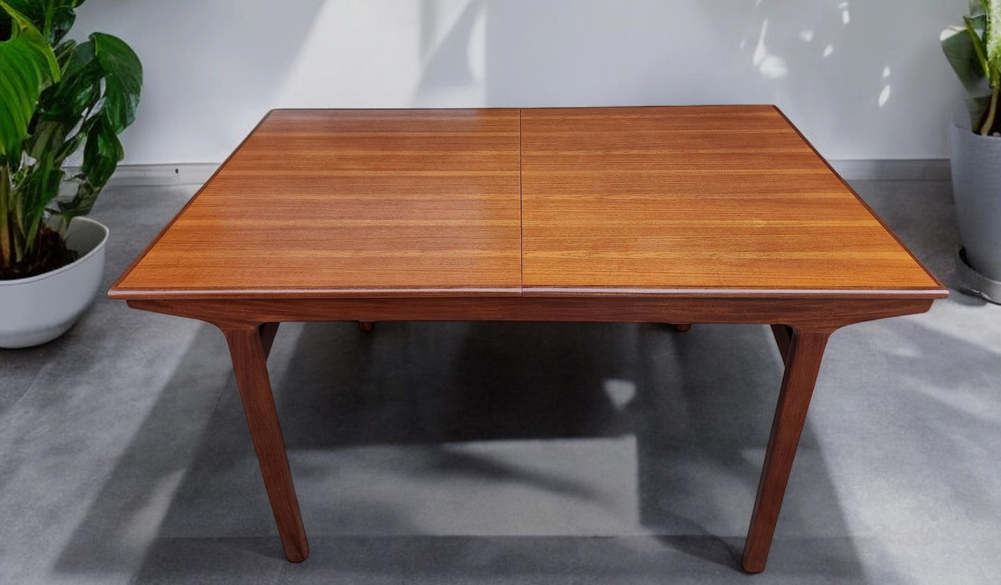 REFINISHED Mid Century Modern Teak & Afromosia Extension Table by McIntosh, UK 56"-74"