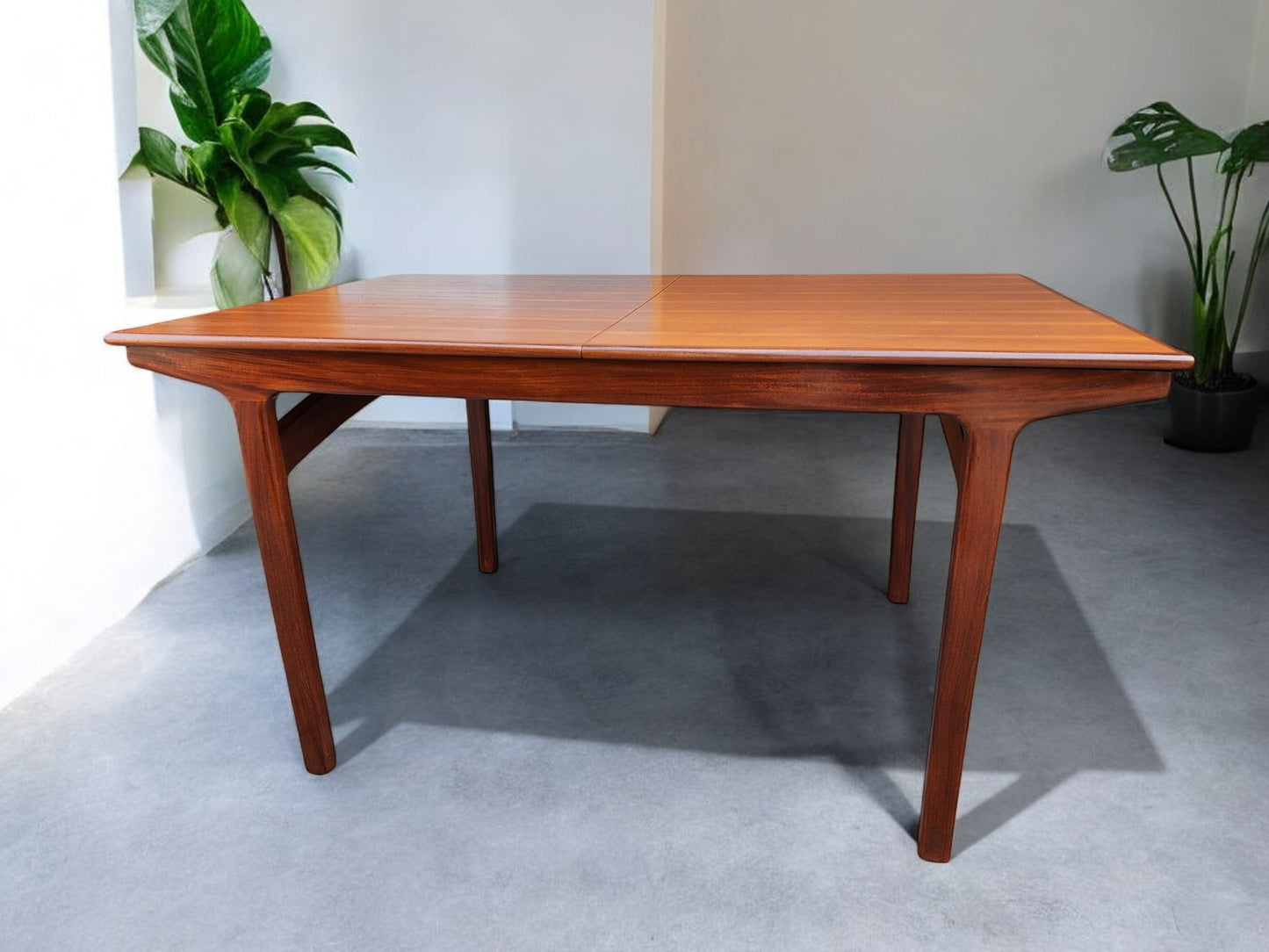 REFINISHED Mid Century Modern Teak & Afromosia Extension Table by McIntosh, UK 56"-74"