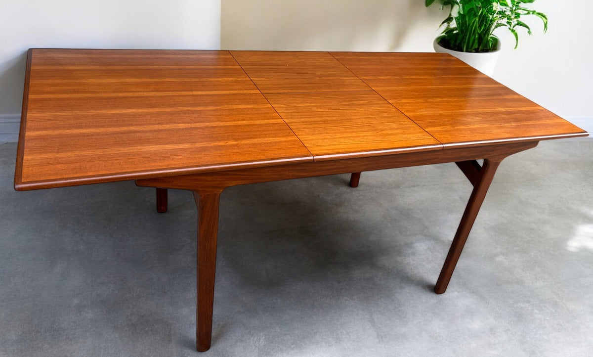 REFINISHED Mid Century Modern Teak & Afromosia Extension Table by McIntosh, UK 56