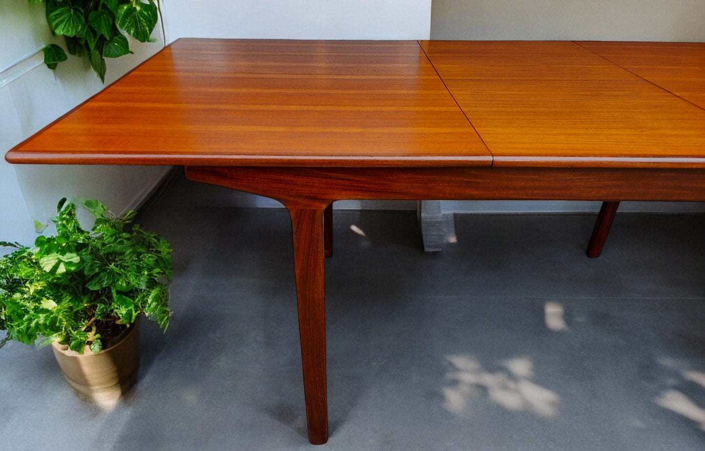 REFINISHED Mid Century Modern Teak & Afromosia Extension Table by McIntosh, UK 56"-74"