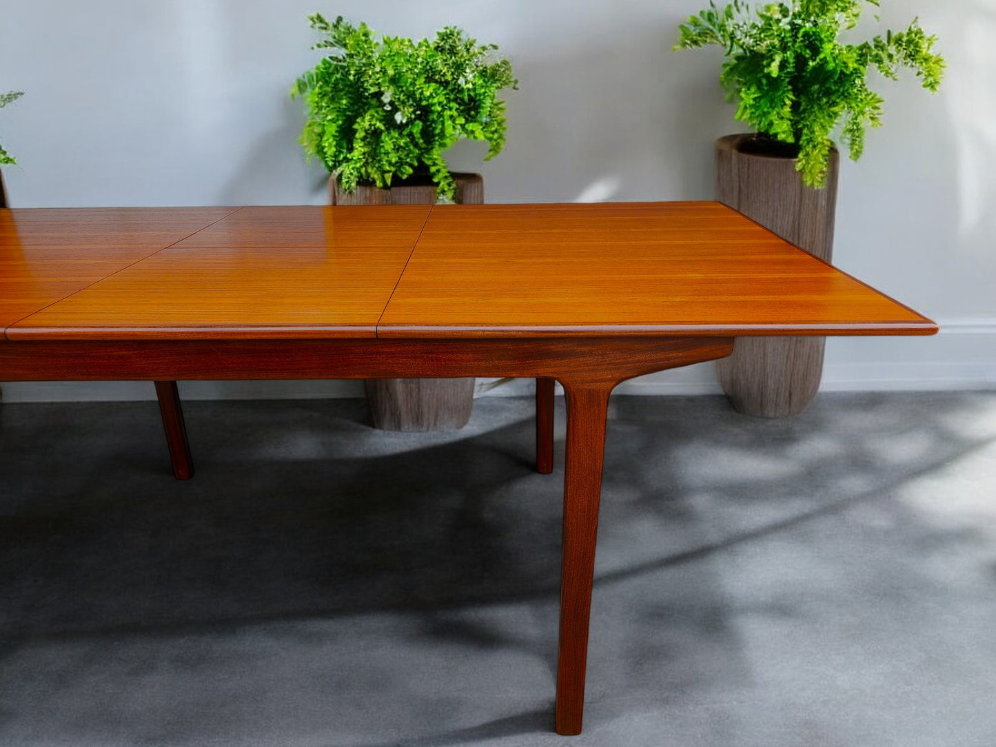 REFINISHED Mid Century Modern Teak & Afromosia Extension Table by McIntosh, UK 56"-74"