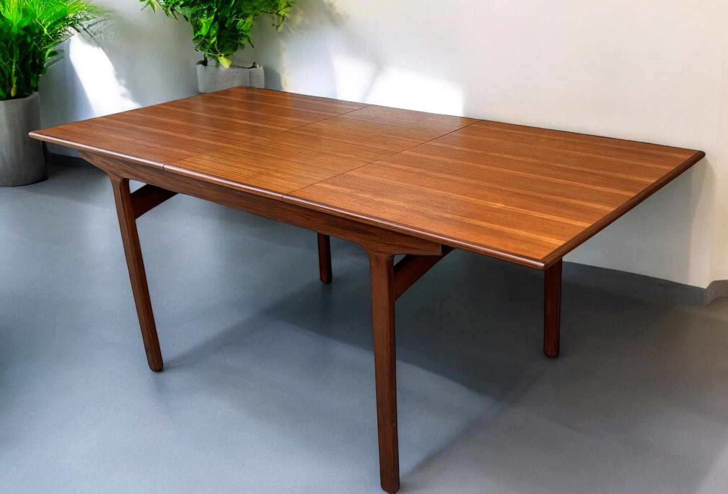 REFINISHED Mid Century Modern Teak & Afromosia Extension Table by McIntosh, UK 56"-74"
