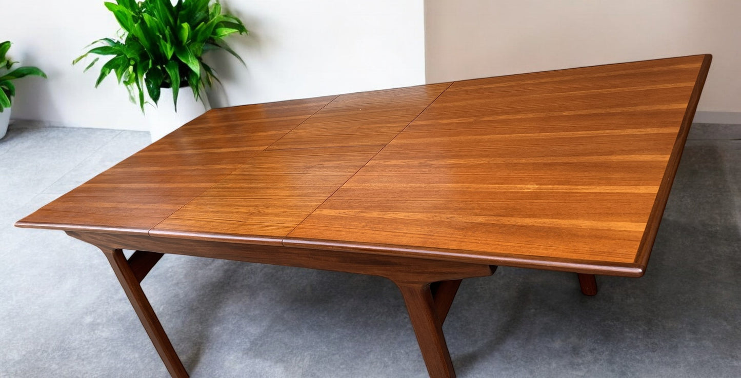 REFINISHED Mid Century Modern Teak & Afromosia Extension Table by McIntosh, UK 56"-74"