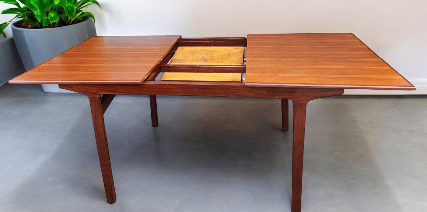 REFINISHED Mid Century Modern Teak & Afromosia Extension Table by McIntosh, UK 56"-74"