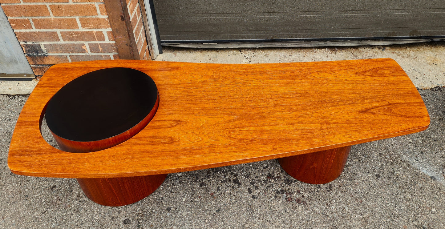 REFINISHED Mid Century Modern Teak Martini Coffee Table by RS Associates