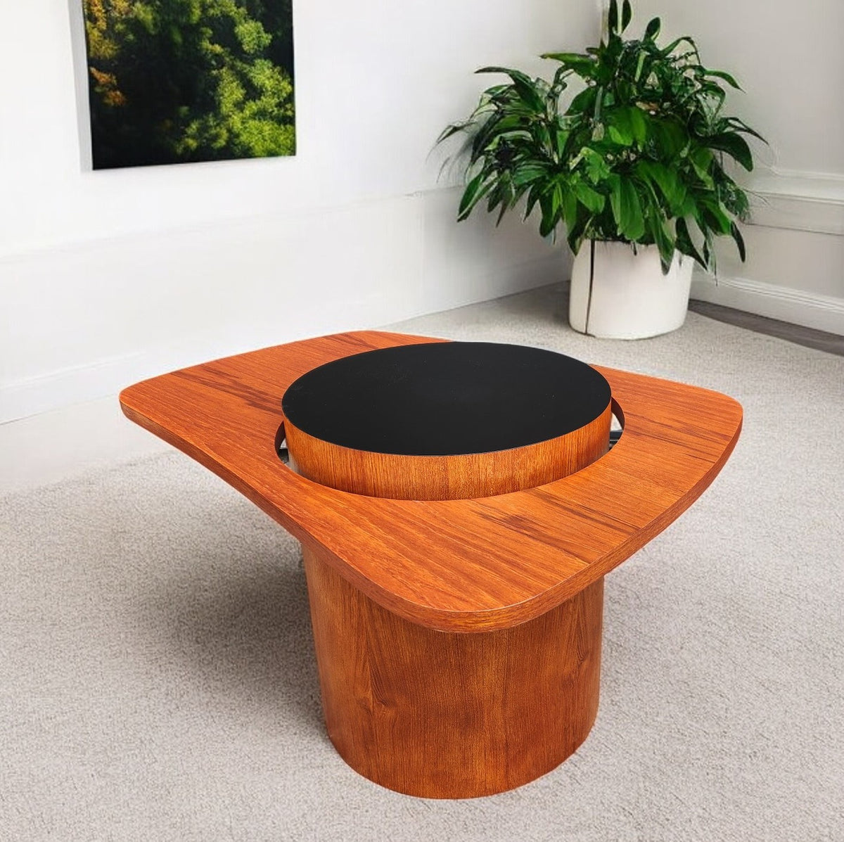 REFINISHED Mid Century Modern Teak Martini Cocktail Table by RS Associates