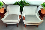 2 REFINISHED REUPHOLSTERED in Wool Mohair Teak Mid Century Modern Lounge Chairs 8