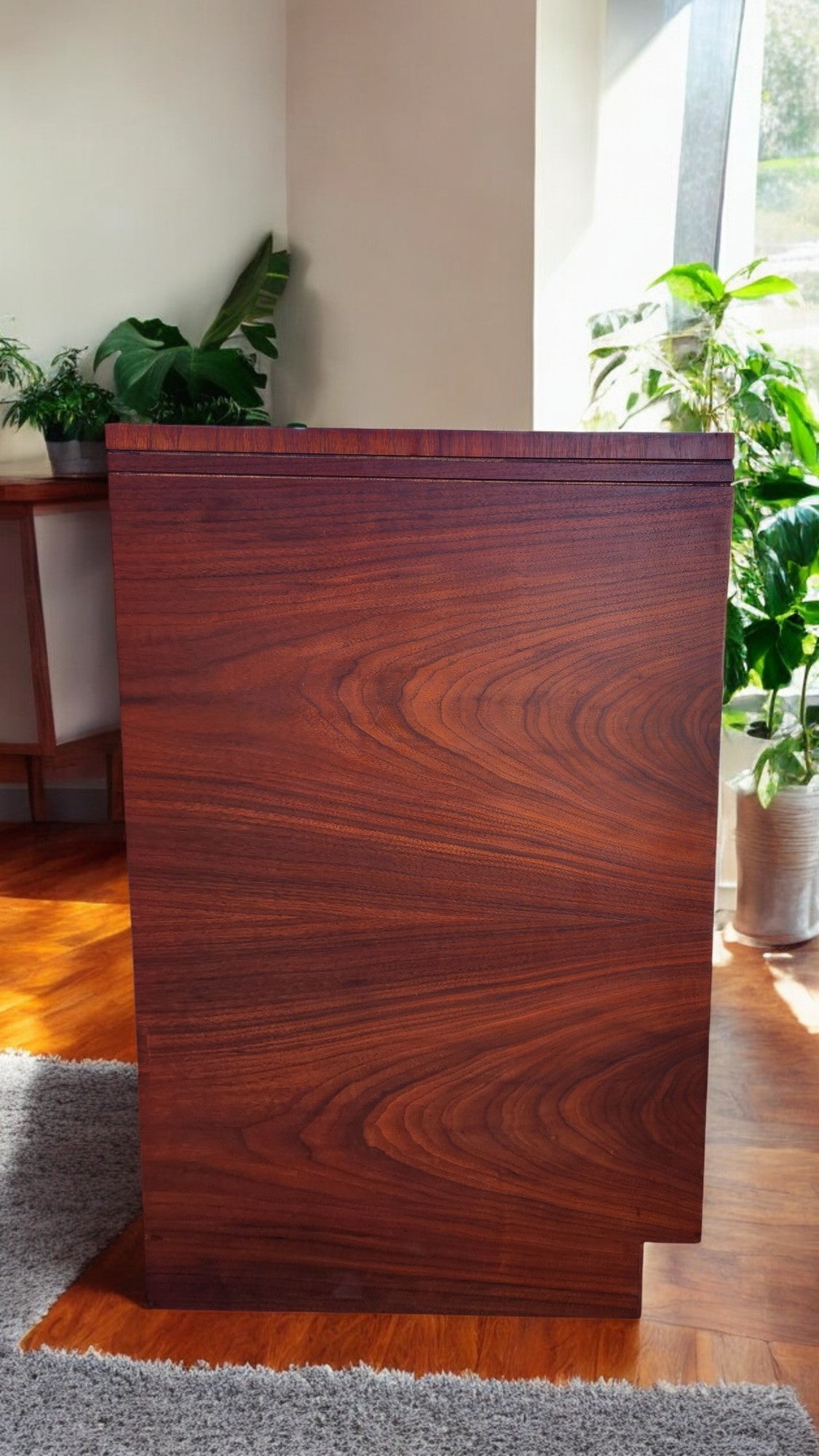 REFINISHED Art Deco Walnut Tallboy & free Mirror 30"
