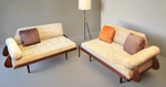 REFINISHED Mid Century Modern 2 Loveseats or 4-Seater Sofa by A. Pearsall 15