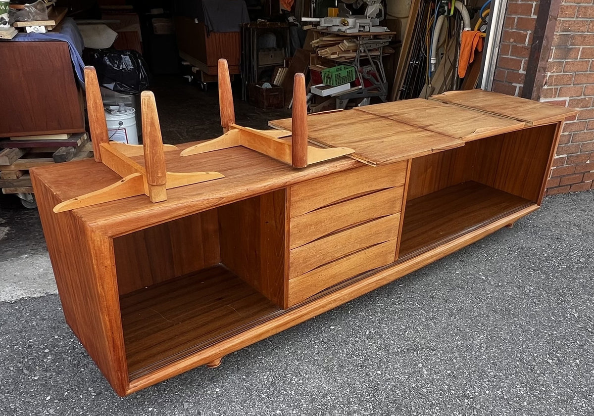 REFINISHED Danish Mid Century Modern Teak Sideboard by Gunni Omann 94.5