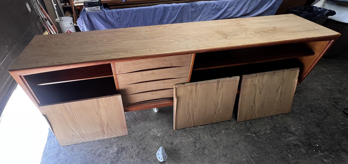 REFINISHED Danish Mid Century Modern Teak Sideboard by Gunni Omann 94.5