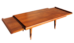 REFINISHED Danish Mid Century Modern Teak Coffee Table w Extensions 3