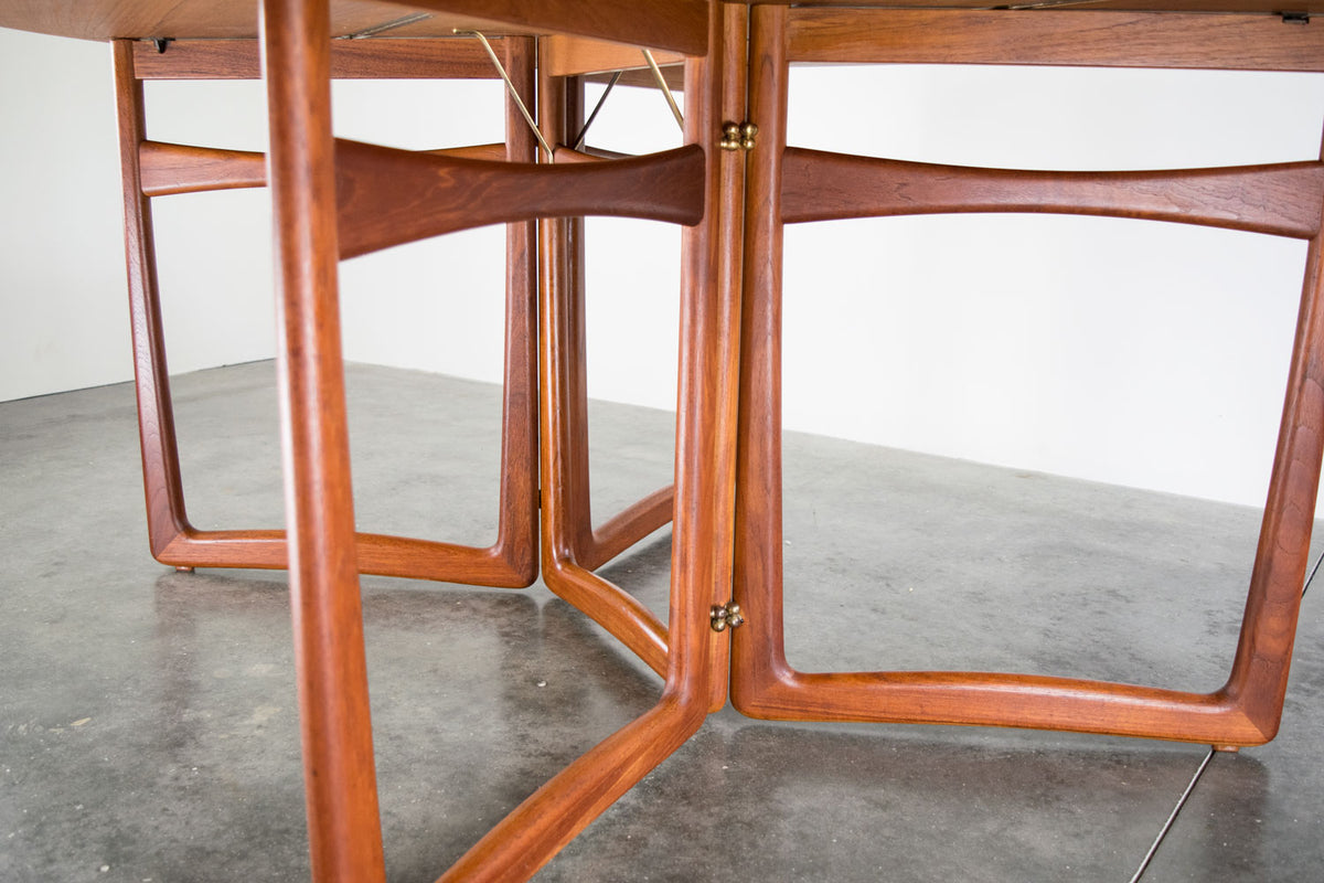 Danish MCM Teak Table by P.Hvidt & O.Mölgaard-Nielsen & 6 chairs by Finn Juhl for France & Søn