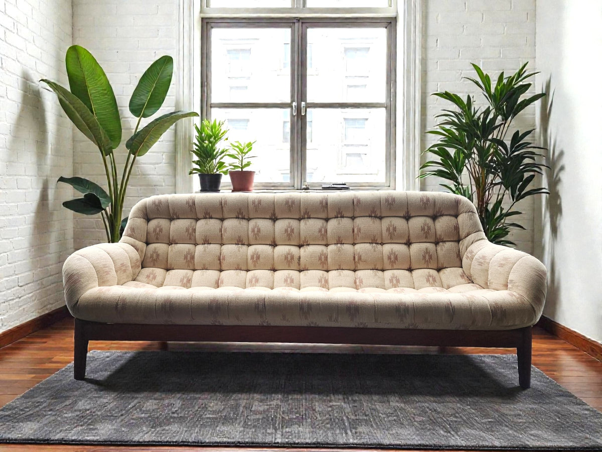 REFINISHED Mid Century Modern R.Huber Teak Scoop Sofa