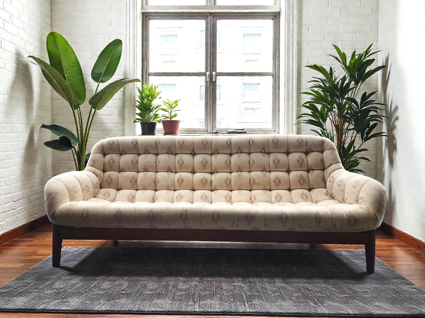 REFINISHED Mid Century Modern R.Huber Teak Scoop Sofa