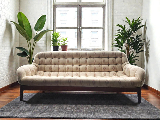 REFINISHED Mid Century Modern R.Huber Teak Scoop Sofa
