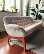 REFINISHED Mid Century Modern R.Huber Teak Scoop Sofa 11