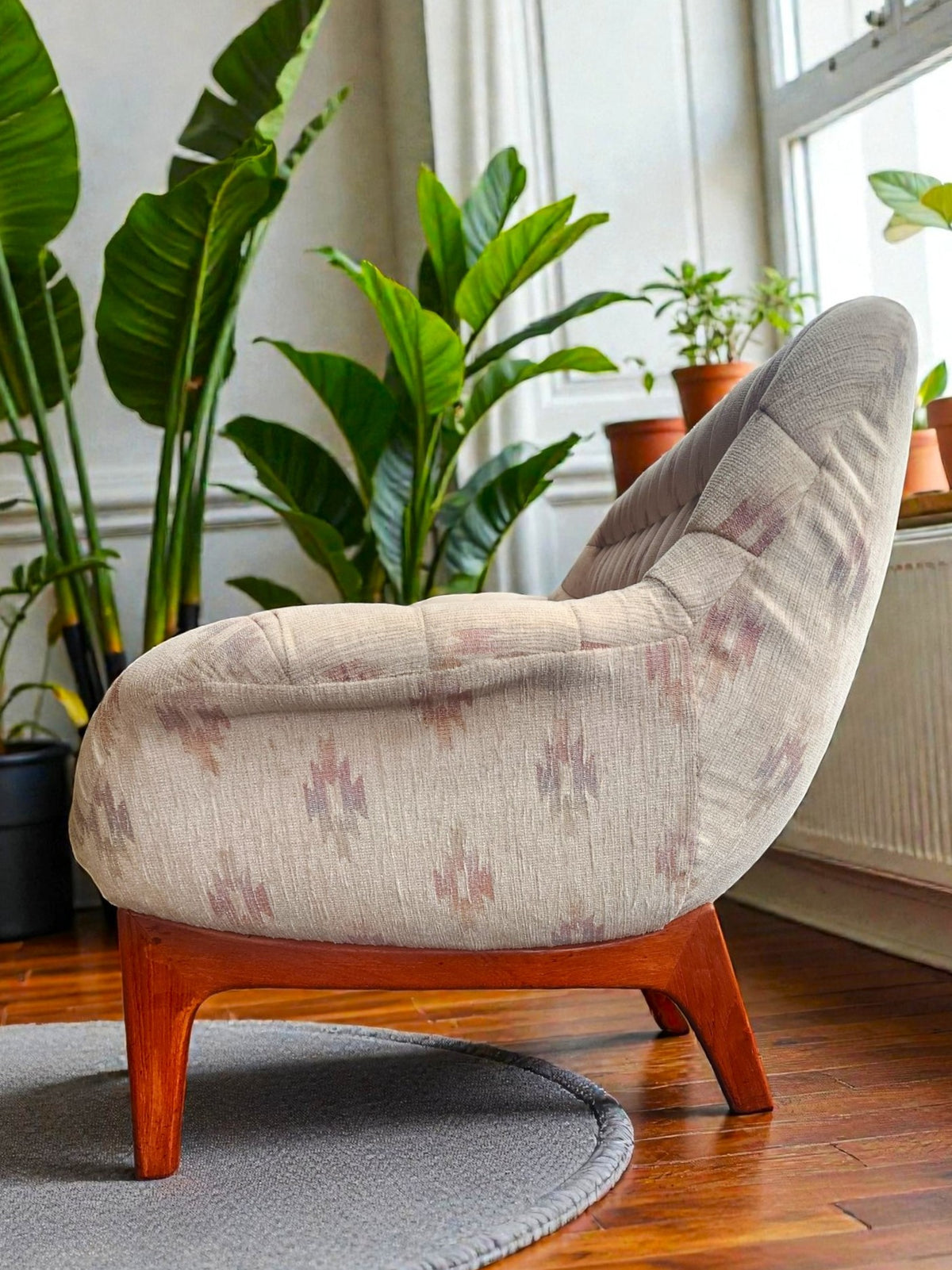 REFINISHED Mid Century Modern R.Huber Teak Scoop Sofa
