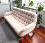 REFINISHED Mid Century Modern R.Huber Teak Scoop Sofa 8