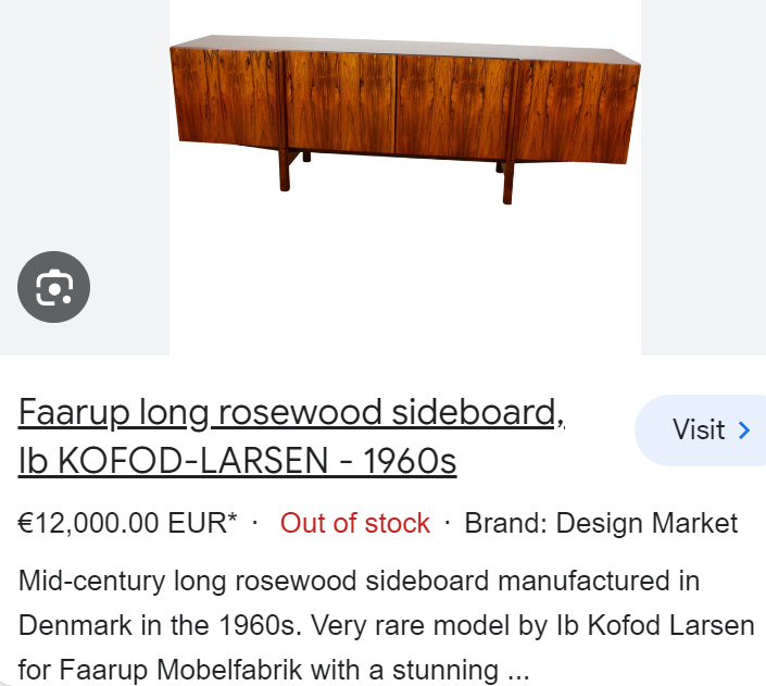 Will be REFINISHED Danish Mid Century Modern Rosewood Sideboard by Ib Kofod Larsen 90.5