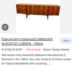 Will be REFINISHED Danish Mid Century Modern Rosewood Sideboard by Ib Kofod Larsen 90.5