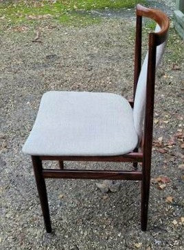 6 RESTORED Danish MCM Brazilian Rosewood Chairs by Henning Sørensen will be REUPHOLSTERED