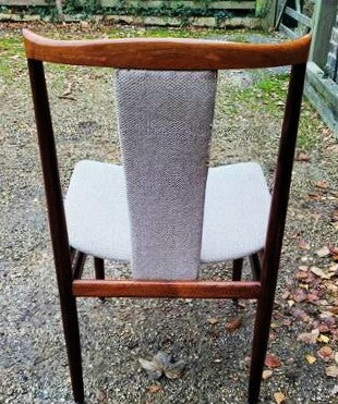 6 RESTORED Danish MCM Brazilian Rosewood Chairs by Henning Sørensen will be REUPHOLSTERED