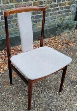 6 RESTORED Danish MCM Brazilian Rosewood Chairs by Henning Sørensen will be REUPHOLSTERED