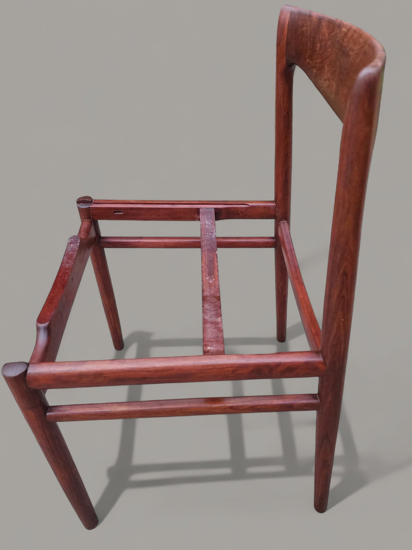 2 REFINISHED will be REUPHOLSTERED Mid Century Modern Rosewood Chairs by Lübke