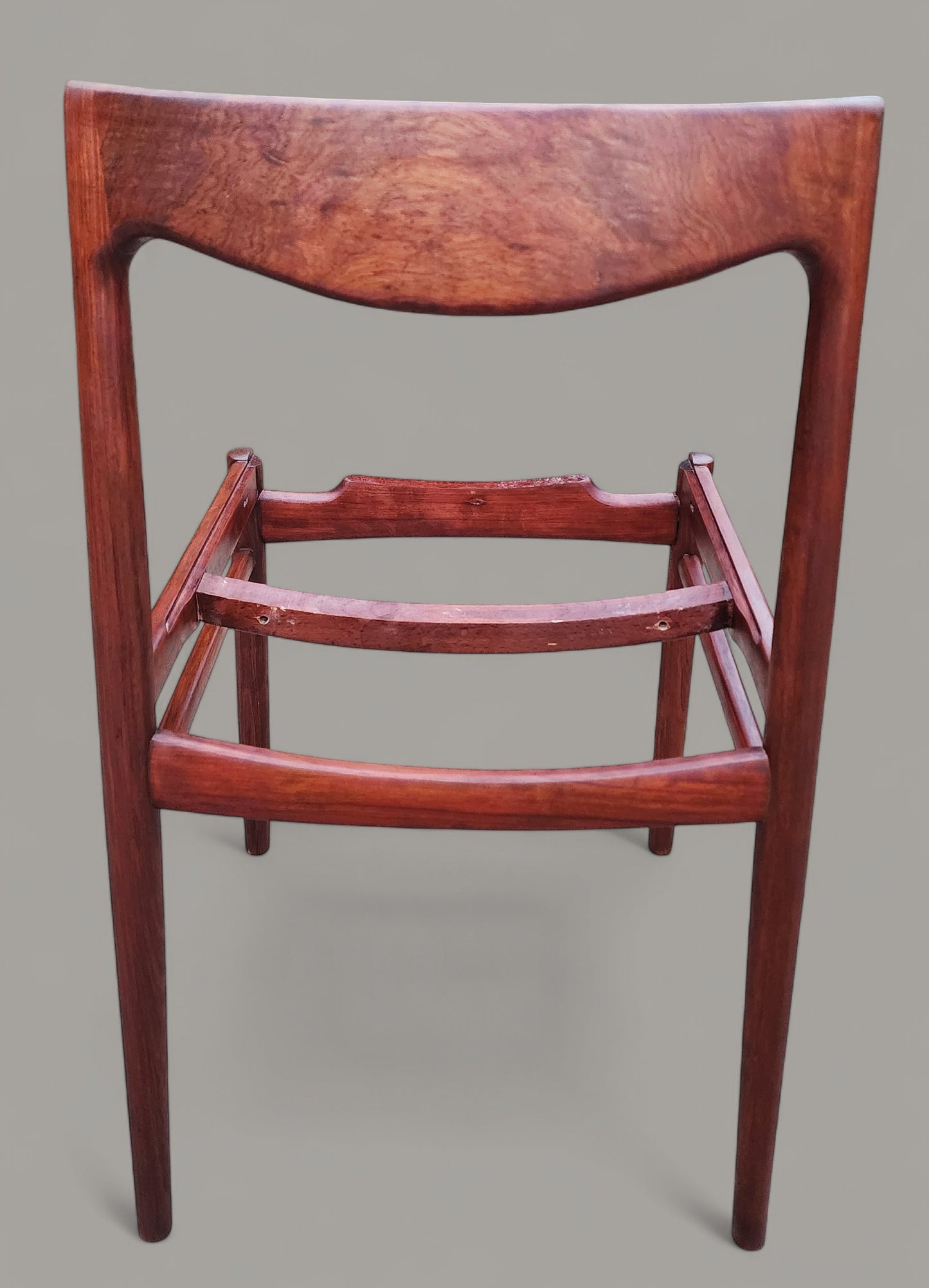 2 REFINISHED will be REUPHOLSTERED Mid Century Modern Rosewood Chairs by Lübke