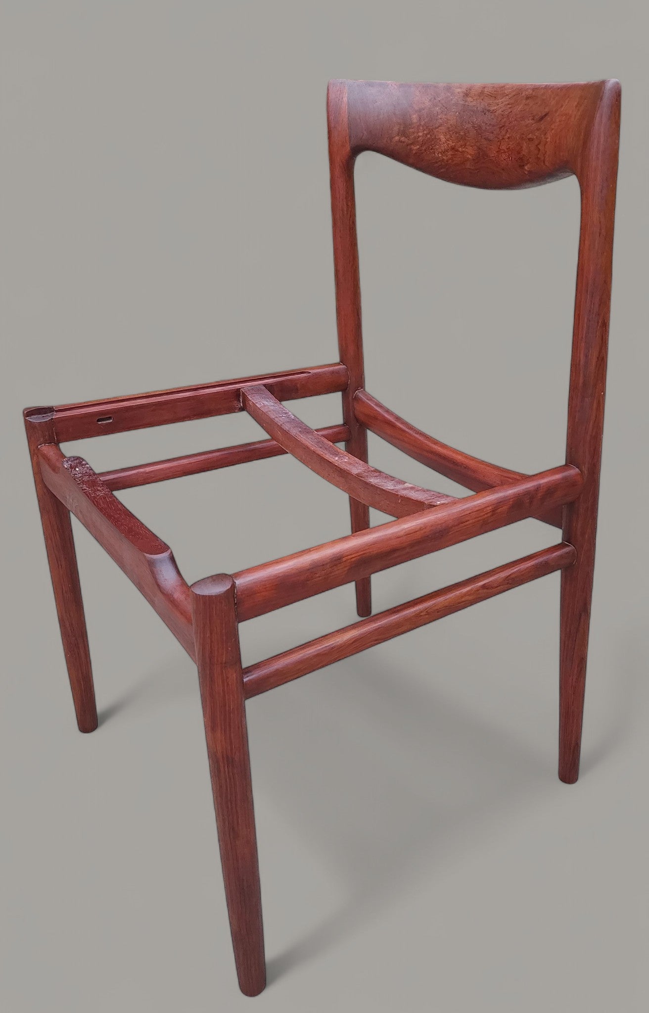 2 REFINISHED will be REUPHOLSTERED Mid Century Modern Rosewood Chairs by Lübke