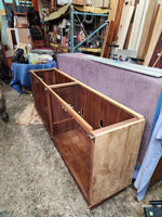 REFINISHED Mid Century Modern Walnut Cabinet w Shelving 79