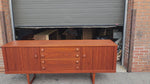 REFINISHED Mid Century Modern Teak Sideboard w Tambour Doors  84