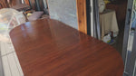 REFINISHED Mid Century Modern Walnut Dining Table Oval w 3 Leaves 60