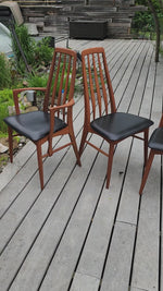 6 REFINISHED Danish Mid Century Modern Teak Chairs by Niels Koefoed, model Eva 12