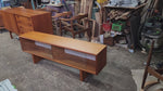 REFINISHED Mid Century Modern Teak Bookcase Display Console 5 ft Low 13
