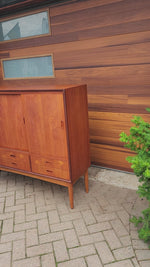REFINISHED Danish Mid Century Modern Teak Highboard 59