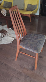 6 REFINISHED Danish Mid Century Modern Teak Chairs by Niels Koefoed, model Eva 17