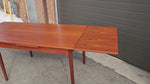 REFINISHED Danish Mid Century Modern Teak Draw Leaf Table 48